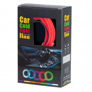 Auto salona apgaismojums, dekoratīvā Ambient LED lente, 12V, USB, 3m, sarkans, KX4956
