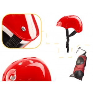 Детский защитный шлем, наколенники, налокотники, защита рук, комплект, красный