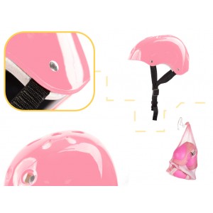 Детский защитный шлем, наколенники, налокотники, защита рук, комплект, розовый, KX5613_2
