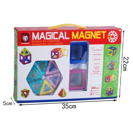 Magnētiskais konstruktors 20 el. Magical Magnet, KX9679