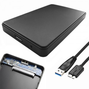 Cietā diska korpuss 2,5'', USB-C 3.0, SSD, HDD, melns, 06223