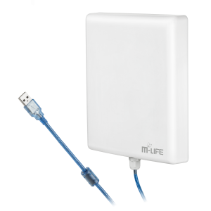 WiFi antena, 802.11b / g / n, 150Mbps, aktīvā, 36dBi, USB, M-Life ML0649