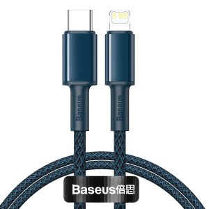 Кабель Apple Lightning to USB-C, PD, 20W, 2м, Baseus CATLGD-A03, синий