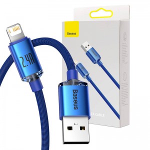 Кабель Apple Lightning to USB-C, 2.4А, 2м, Baseus CAJY000103, синий
