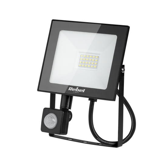 LED prožektors ar PIR sensoru, 20W (24x2835 SMD), 230V, 3000K, krēslas, kustības sensoru, Rebel URZ3491