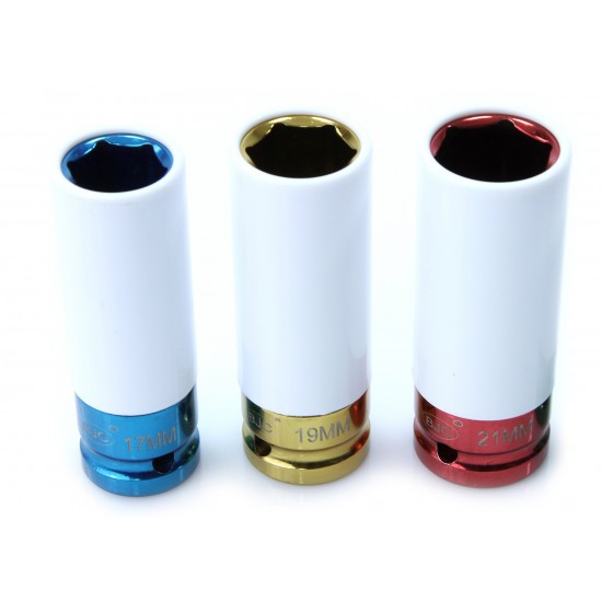 Головки для ударных гайковертов с пластиковой защитой 1/2", 17, 19, 21 мм, M58270
