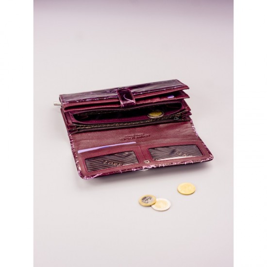 Sieviešu naudas maks, āda, Maks Lorenti 1077-CV Purple