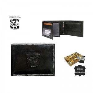 Vīriešu naudas maks, āda, RFID, Always Wild N992-KBR Black