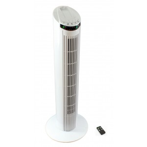 Вентилятор колонный с пультом управления, 50Вт, 74 см, белый