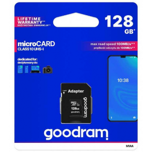 Карта памяти microSD 128GB Class 10 UHS-I, Goodram TGD-M1AA1280R12, 5908267930168