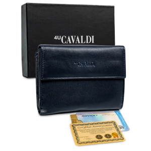 Sieviešu naudas maks, āda, RFID, 4u Cavaldi RD-03-GCL-7048 Navy