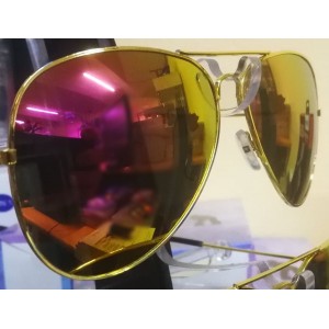 Polarizētas ''Aviator'' stila saulesbrilles, UV400, zelta, lillā ar hameleona efektu