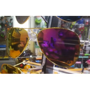 Polarizētas ''Aviator'' stila saulesbrilles, UV400, zelta, lillā ar hameleona efektu