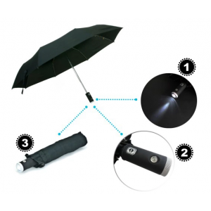Зонт, автоматический, светодиодный фонарик