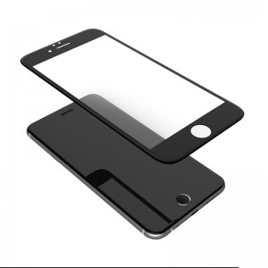 3D Malu Premium Pilna izmēra telefona aizsarg-stikls priekš Apple iPhone 6 / 6S (4.7inch) Melnas apmales