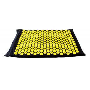 Akupresūras paklājs ar spilvenu XL, Dzeltens, melns
