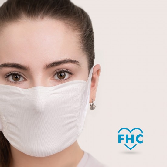Маска для лица, защитная маска FHC, 3 шт., 2 слоя, многоразовая, белый (Распродажа!)