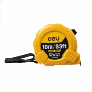 Рулетка измерительная 10м, 25мм Deli Tools EDL9010Y (желтая)