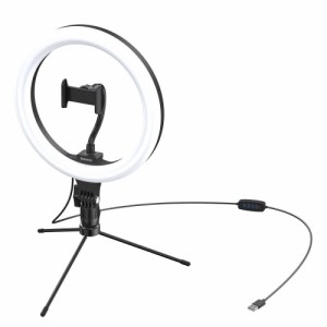 Gredzena lampa ar galda statīvu, 10'', LED,  Baseus Live Stream CRZB10-A01, melns