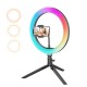Selfie gredzena lampa, 26cm, RGB, pults, Blitzwolf BW-SL5