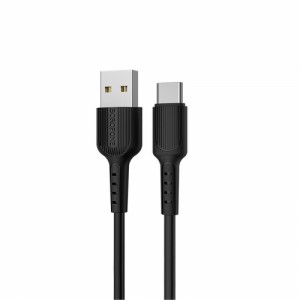 BOROFONE USB Datu kabelis Easy BX16 Type-C 1m melns