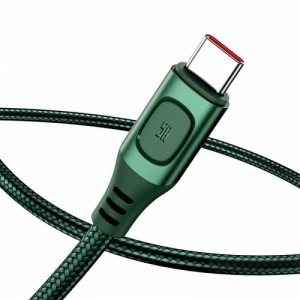 Кабель для быстрой зарядки USB-C Baseus Flash, QC 3.0, Huawei SCP, Samsung AFC, 5А, 2м, зеленый, CATSS-B06