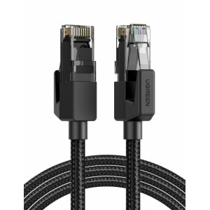 Ethernet RJ45 kabelis, Cat 6 U/UTP Braid Ethernet, 1m, UGREEN NW135, melns