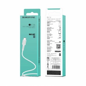 BOROFONE USB кабель Easy BX16 Type-C 1m белый