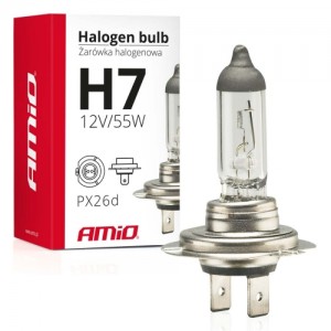 Галогенная лампа H7, 12 В, 55 Вт, УФ-фильтр (E4), Amio 01156