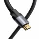 HDMI kabelis, 4K, 1.5m, Baseus Enjoyment Series, WKSX000213, melns, pelēks