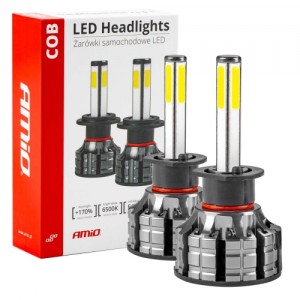Auto LED spuldze H1, 2gab., 12/24V, 38W, 3800lm, 6500K, COB 4Side Series, AMiO 02842