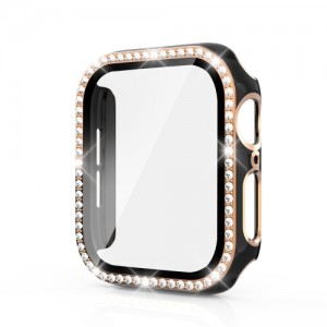 Apple Watch aizsargkorpuss ar aizsargstiklu, 45mm, Diamond black-gold, UCH001078