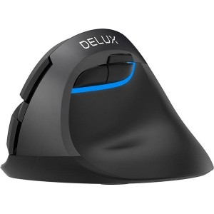 Delux bezvadu vertikālā pele Delux M618Mini DB BT+2.4G 2400DPI (melns)