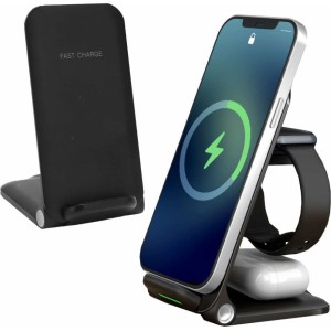Alogy QI Alogy 3in1 inductive charger for Apple iPhone, Airpods, Watch 15W 3W Black