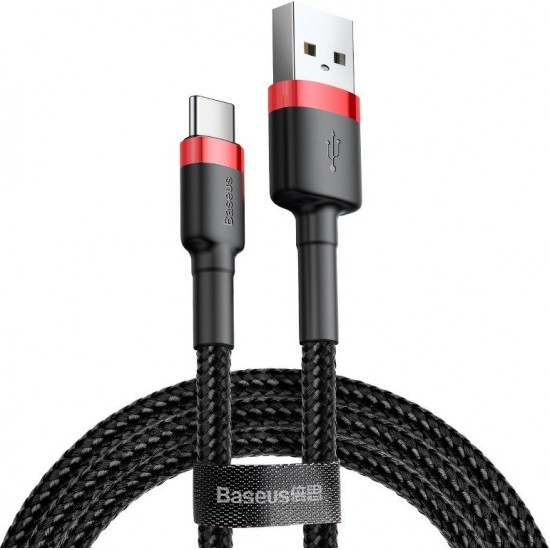 Baseus Cafule kabelis USB-C 3A 0.5m (sarkans+melns)