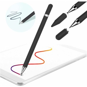 Alogy 2-in-1 capacitive touch stylus for phone tablet screen with pen Black