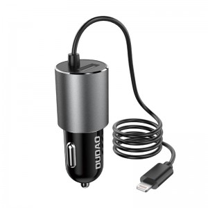 Автомобильное зарядное устройство Dudao R5ProL 1x USB, 3.4A + кабель Lightning (серый)