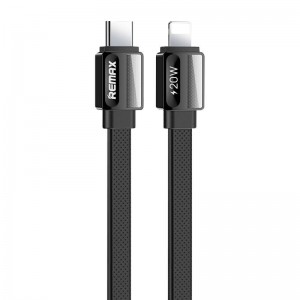 Remax kabelis USB-C-lightning Remax Platinum Pro, RC-C050, 20W (melns)