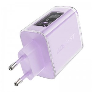 Acefast sienas lādētājs Acefast A45, 2x USB-C, 1xUSB-A, 65W PD (violets)