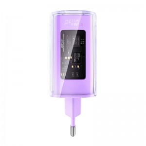 Acefast sienas lādētājs Acefast A45, 2x USB-C, 1xUSB-A, 65W PD (violets)