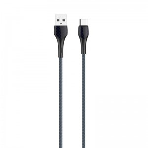 Ldnio LS521, 1m USB - USB-C kabelis (pelēkzils)