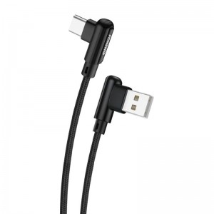 Foneng X70 Угловой кабель USB-USB-C, 3 А, 1 м (черный)