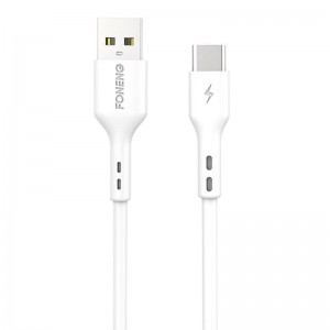 Foneng X36 USB uz USB-C kabelis, 3A, 1m (balts)