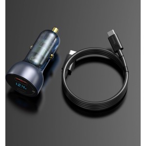 Baseus Particular Digital Авто Зарядка + USB-C кабель / QC+PPS / 65W / 1m / 100W