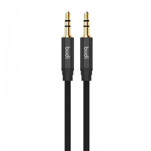 Budi AUX cable mini jack 3.5mm to mini jack 3.5mm Budi, 1m (black)