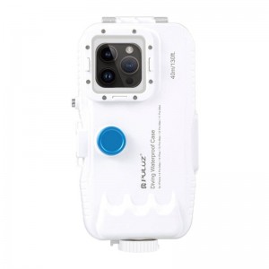 Puluz Plastic waterproof phone case Puluz for iPhone 14 Plus/Pro Max/13 Pro Max/12 Pro Max/11 Pro Max (white)