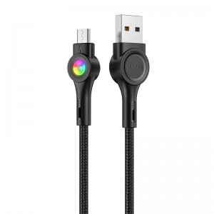 Vipfan USB uz Micro USB kabelis Vipfan Krāsains X08, 3A, 1.2m (melns)