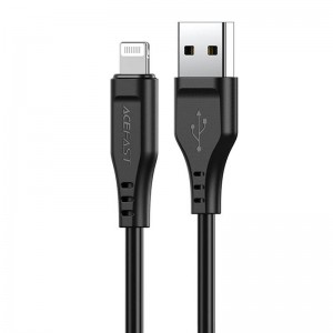 Acefast kabelis USB apgaismošanai Acefast C3-02, MFi, 2.4A 1.2m (melns)