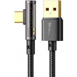 Mcdodo USB uz USB-C Prism 90 grādu kabelis Mcdodo CA-3380, 6A, 1.2m (melns)