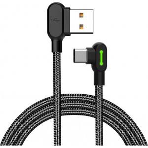Mcdodo USB uz USB-C kabelis Mcdodo CA-5280 LED, 1.2m (melns)
